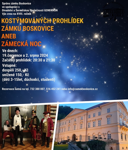 Netradiční prohlídky zámku Boskovice